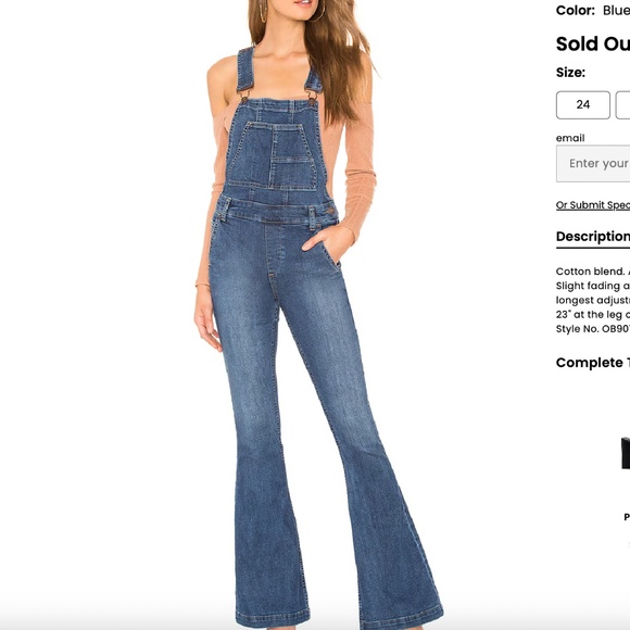 We the Free Free People Carly Flare Overalls - Picture 1 of 4